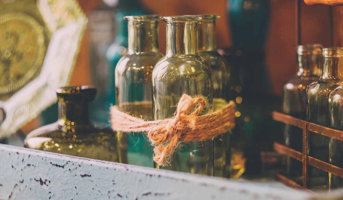 glass bottles