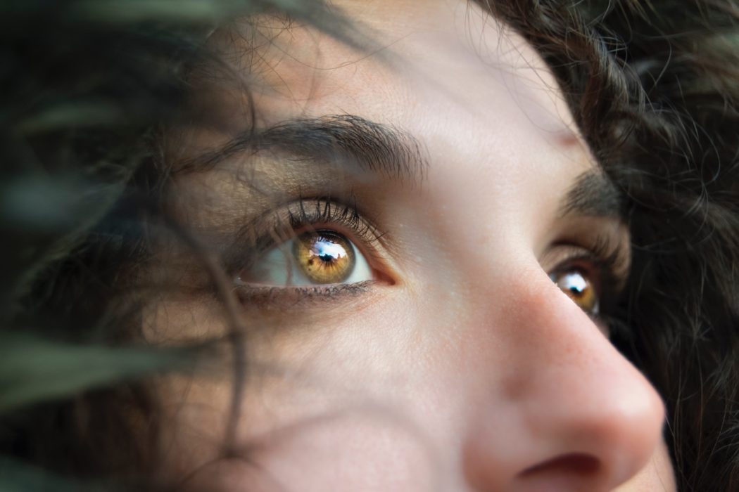 close up of woman's eyes