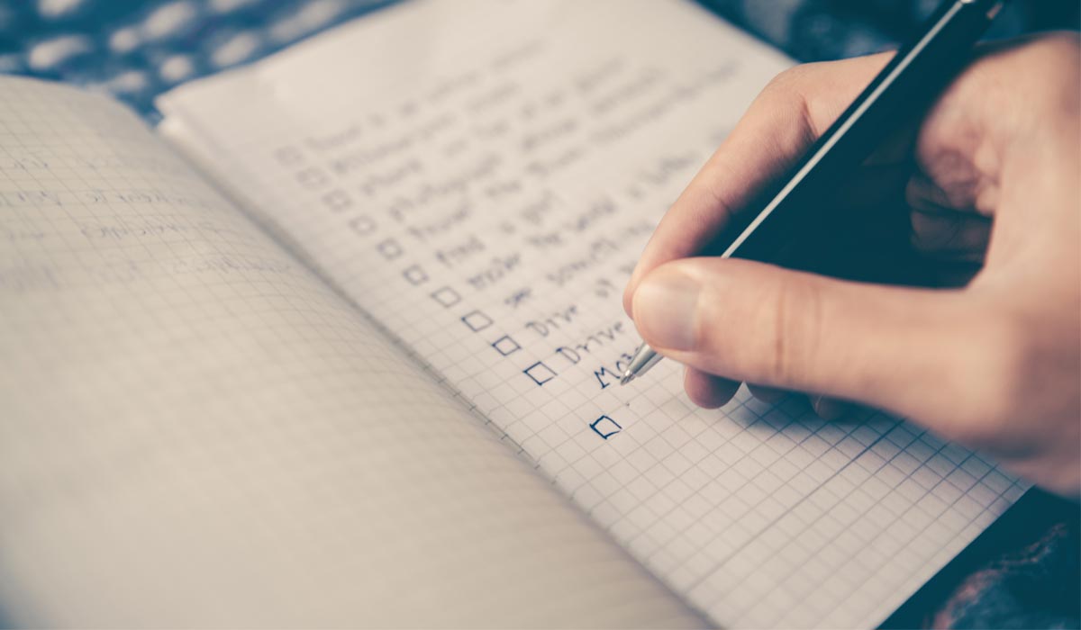 writing in notebook