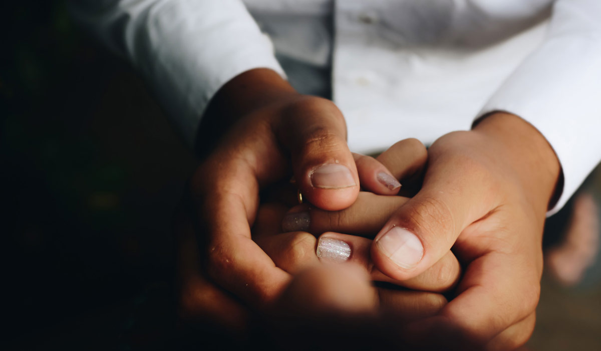 holding hands